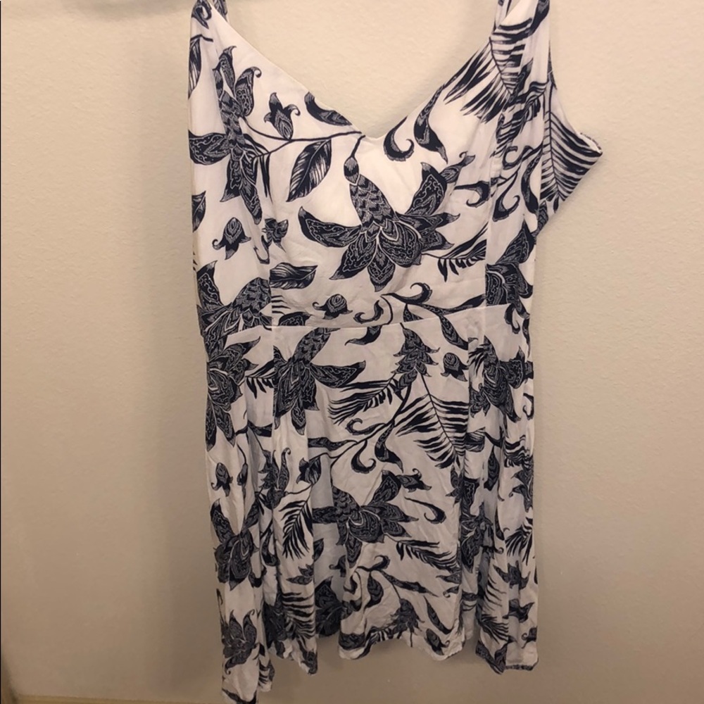 Blue and white floral sundress